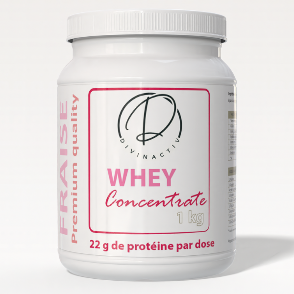 Whey Concentrate Proteine 1 kg Fraise